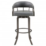 Pharaoh Swivel 26" Mineral Finish and Gray Faux Leather Bar Stool