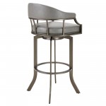 Pharaoh Swivel 26" Mineral Finish and Gray Faux Leather Bar Stool