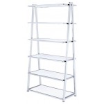 ACME Coleen Bookshelf, White High Gloss & Chrome