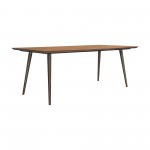 Coco Rustic Oak Wood Dining Table in Balsamico