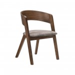 Jackie Mid-Century Upholstered Dining Chairs in Walnut finish - Set of 2