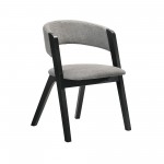 Rowan Gray Upholstered Dining Chairs in Black Finish - Set of 2