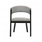 Rowan Gray Upholstered Dining Chairs in Black Finish - Set of 2