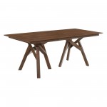 Cortina 79" Mid-Century Modern Walnut Wood Dining Table with Walnut Legs