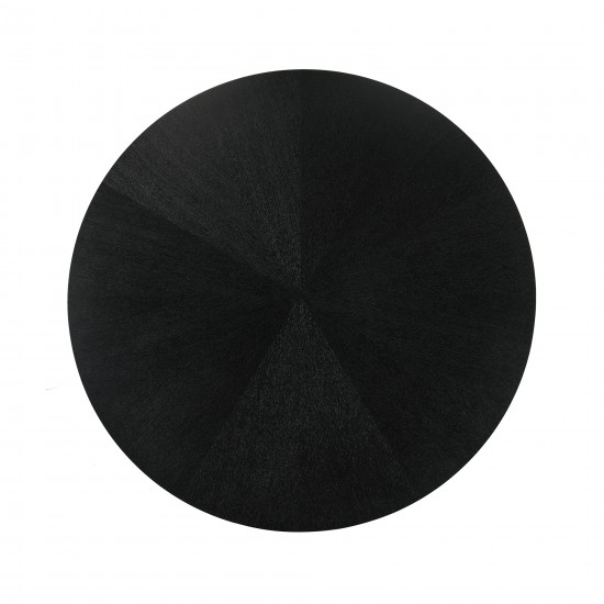 Cirque 54" Round Black Wood and Metal Pedestal Dining Table