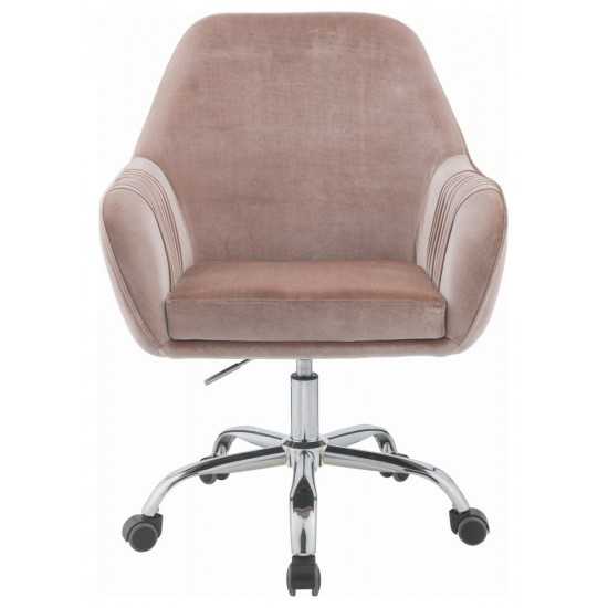 ACME Eimer Office Chair, Peach Velvet & Chrome