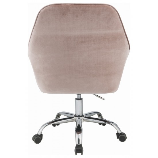 ACME Eimer Office Chair, Peach Velvet & Chrome