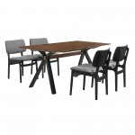 Laredo and Lima 5 Piece Black Rectangular Dining Set