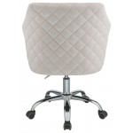 ACME Cosgair Office Chair, Champagne Velvet & Chrome