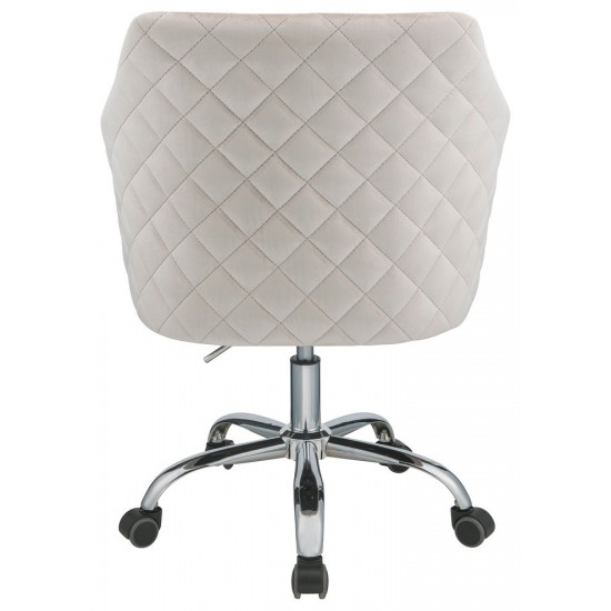 ACME Cosgair Office Chair, Champagne Velvet & Chrome