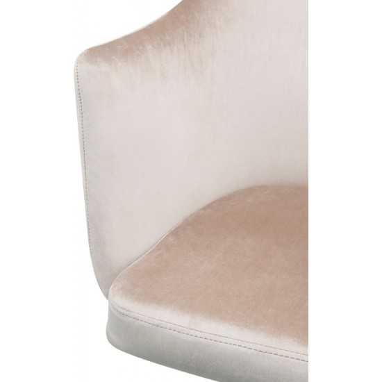 ACME Cosgair Office Chair, Champagne Velvet & Chrome