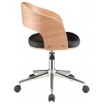 ACME Yoshiko Office Chair, Black PU & Beech