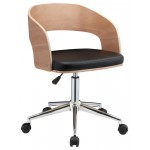 ACME Yoshiko Office Chair, Black PU & Beech