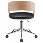 ACME Yoshiko Office Chair, Black PU & Beech