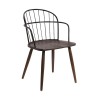 Bradley Steel Framed Side Chair in Black Finish & Walnut Glazed Wood