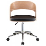 ACME Yoshiko Office Chair, Black PU & Beech