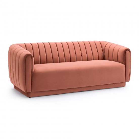 Kinsley Blush Modern Velvet Sofa