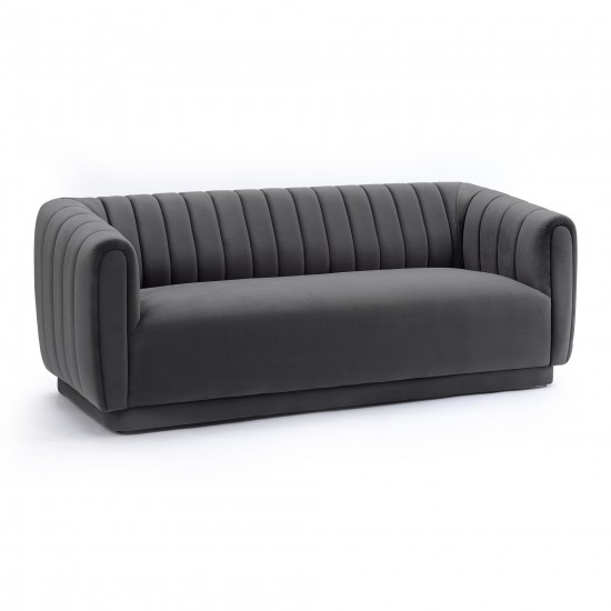 Kinsley Dark Gray Modern Velvet Sofa