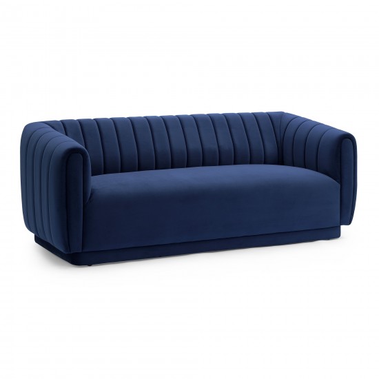 Kinsley Navy Modern Velvet Sofa