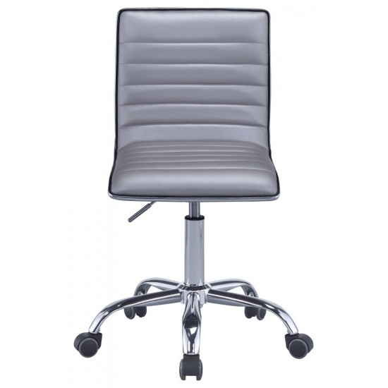 ACME Alessio Office Chair, Silver PU & Chrome