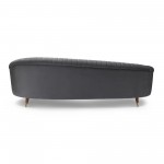 Karisma Dark Gray Curved Velvet Sofa