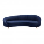 Karisma Navy Curved Velvet Sofa