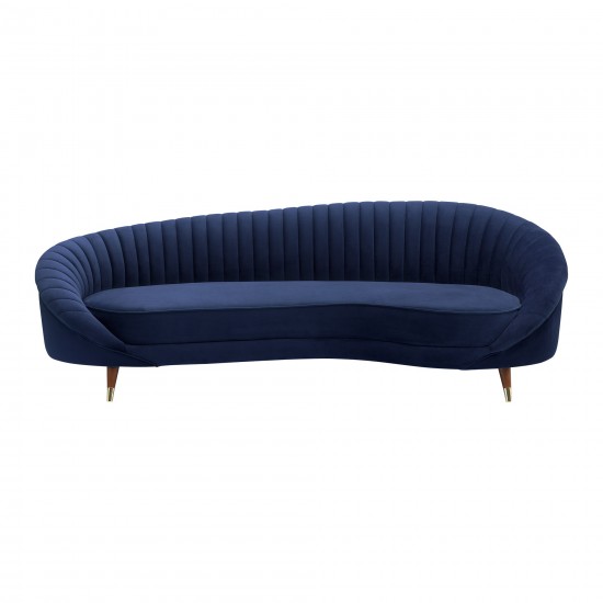 Karisma Navy Curved Velvet Sofa