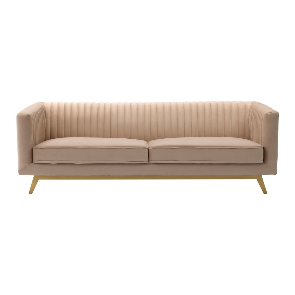 Liv Modern Beige Velvet Sofa Liv Modern Beige Velvet Sofa