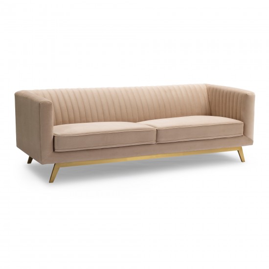 Liv Modern Beige Velvet Sofa