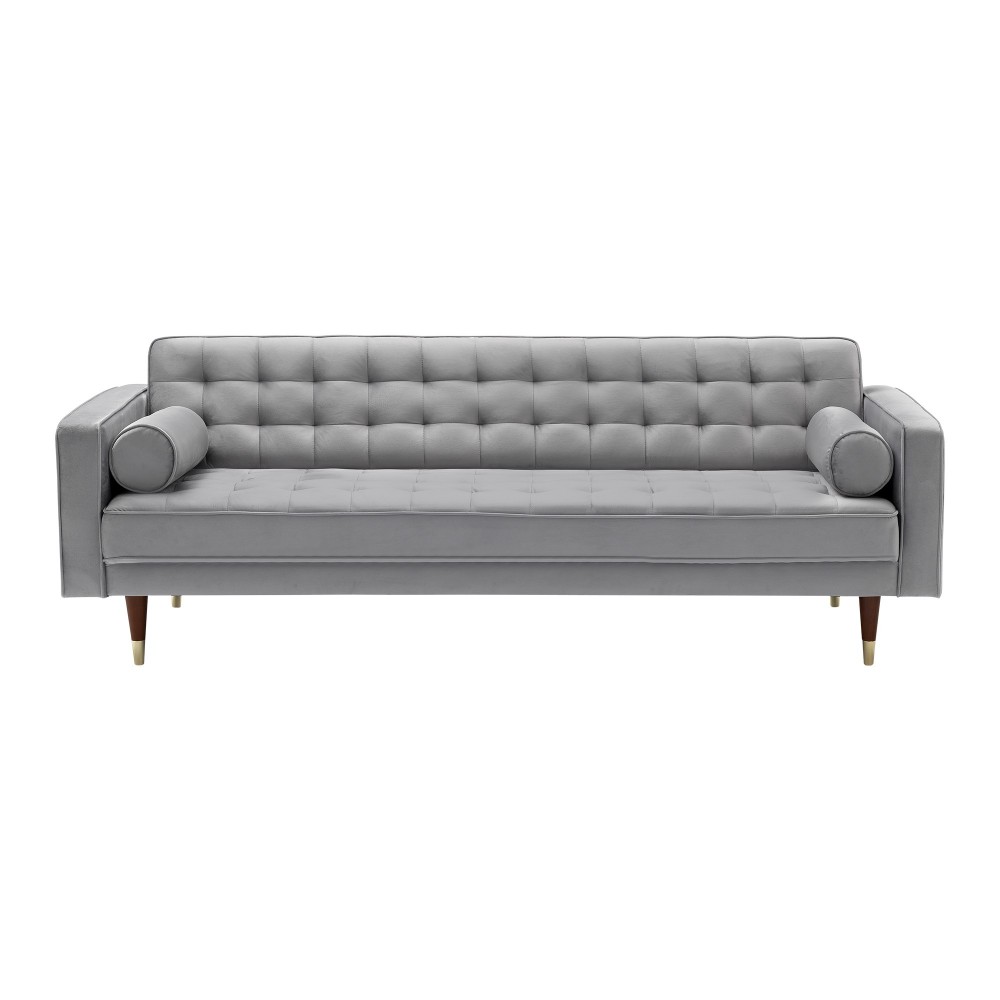 Somerset Gray Velvet Mid Century Modern Sofa Somerset Gray Velvet Mid Century Modern Sofa
