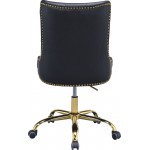 ACME Purlie Office Chair, Black PU & Gold