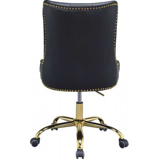 ACME Purlie Office Chair, Black PU & Gold
