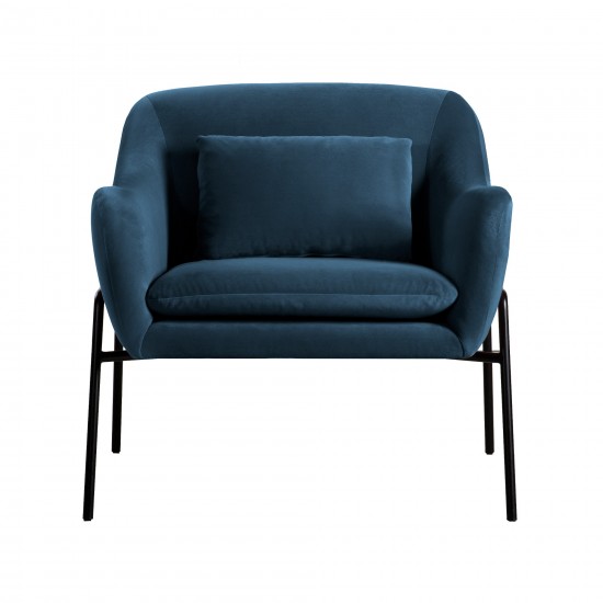 Karen Blue Velvet Modern Accent Chair