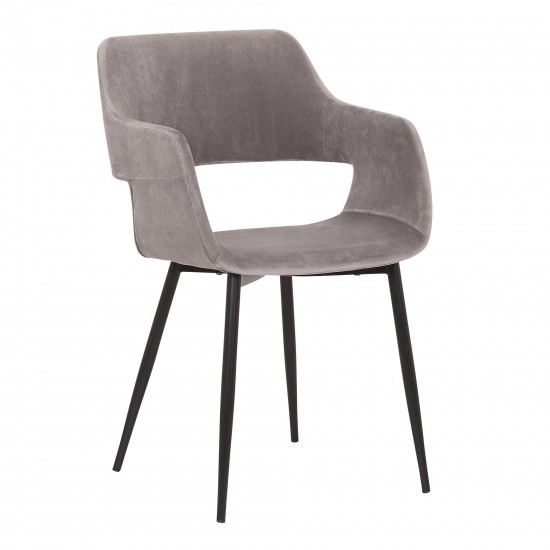 Ariana Mid-Century Gray Open Back Dining Accent Chair