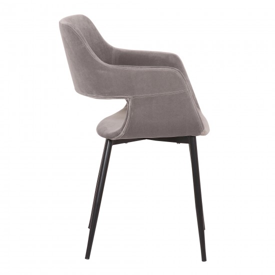 Ariana Mid-Century Gray Open Back Dining Accent Chair