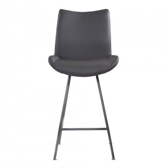 Coronado Contemporary 26" Counter Height Gray Faux Leather Barstool