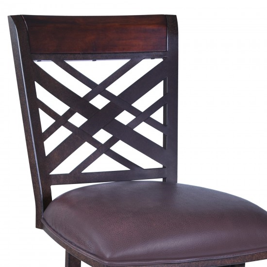 Tahiti 26" Barstool in Auburn Bay finish with Brown Pu upholstery