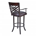 Tahiti 26" Arm Barstool in Auburn Bay finish with Brown Pu upholstery