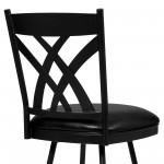 Dover 26" Counter Height Barstool in Matte Black Finish and Black Faux Leather