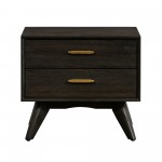 Baly 3 Piece Acacia King Loft Bed and Nightstands Bedroom Set