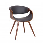 Butterfly Mid-Century Dining Chair in Walnut Finish and Gray Fabric