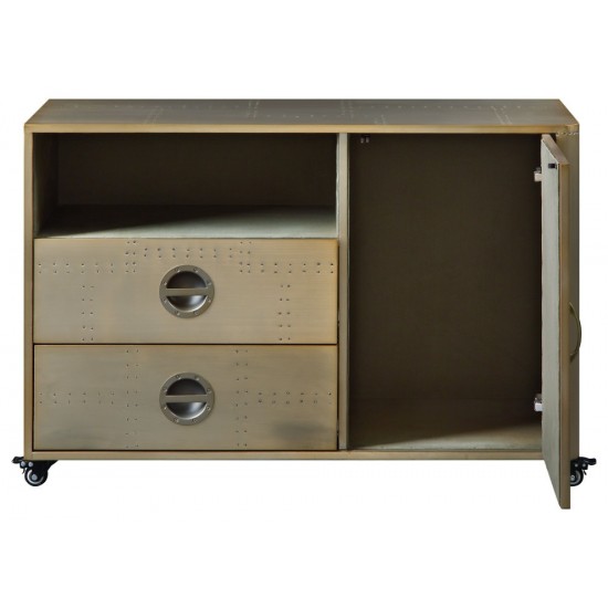 ACME Jennavieve Cabinet, Gold Aluminum