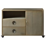 ACME Jennavieve Cabinet, Gold Aluminum