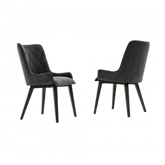 Alana Charcoal Upholstered Dining Chair - Set of 2