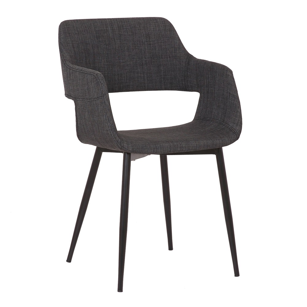 Ariana Mid-Century Charcoal Open Back Dining Accent Chair Ariana Mid-Century Charcoal Open Back Dining Accent Chair