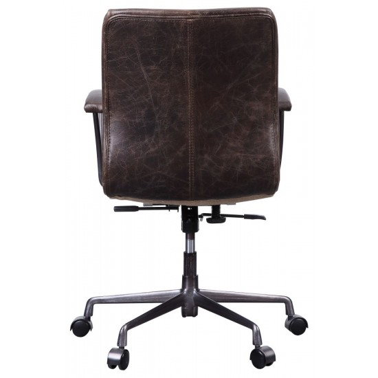 ACME Zooey Executive Office Chair, Distress Chocolate Top Grain Leather