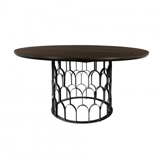 Gatsby Oak and Metal Round Dining Table