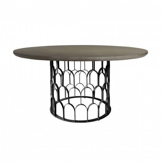 Gatsby Concrete and Metal Round Dining Table