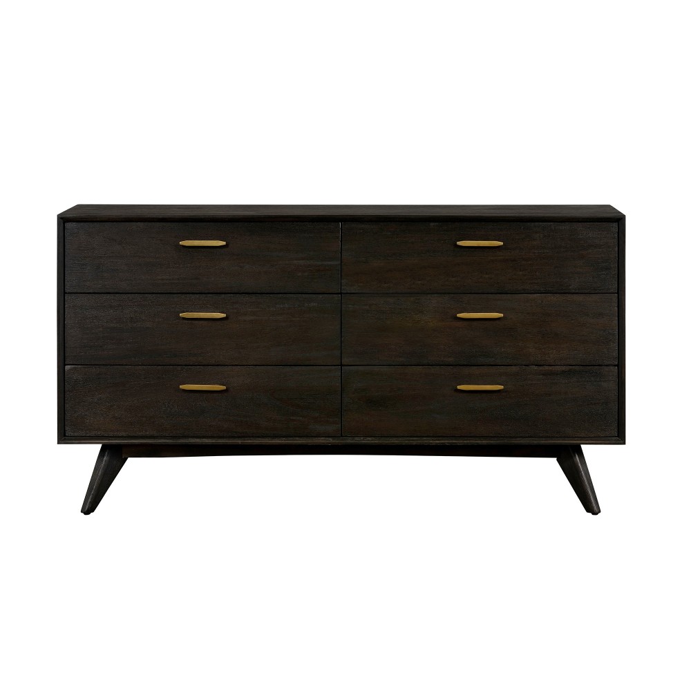 Baly Acacia Mid-Century 6 Drawer Dresser