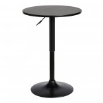 Bentley Adjustable Pub Table in Black Brushed Wood and Black Metal finish